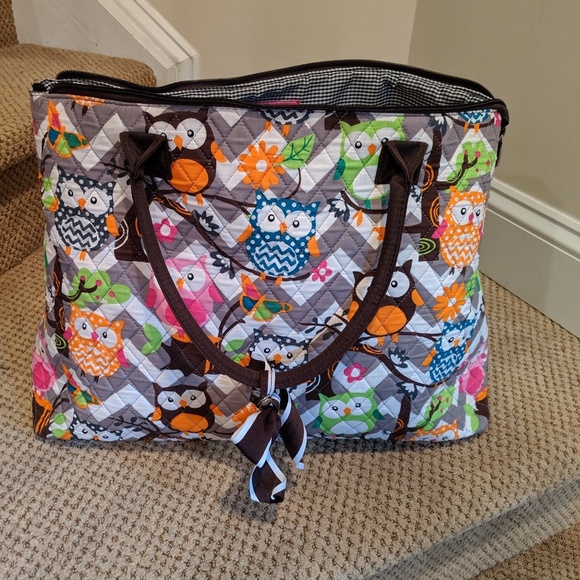 N. Gil Handbags - Quilted Owl Large Tote Bag